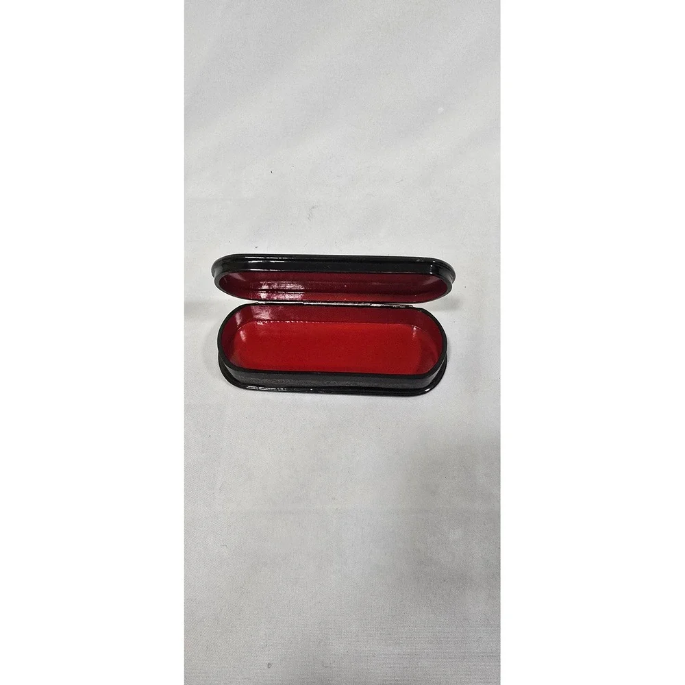 Vtg Russian Lacquer hard eyeglass case box hand painted‎ Fedoskino nature